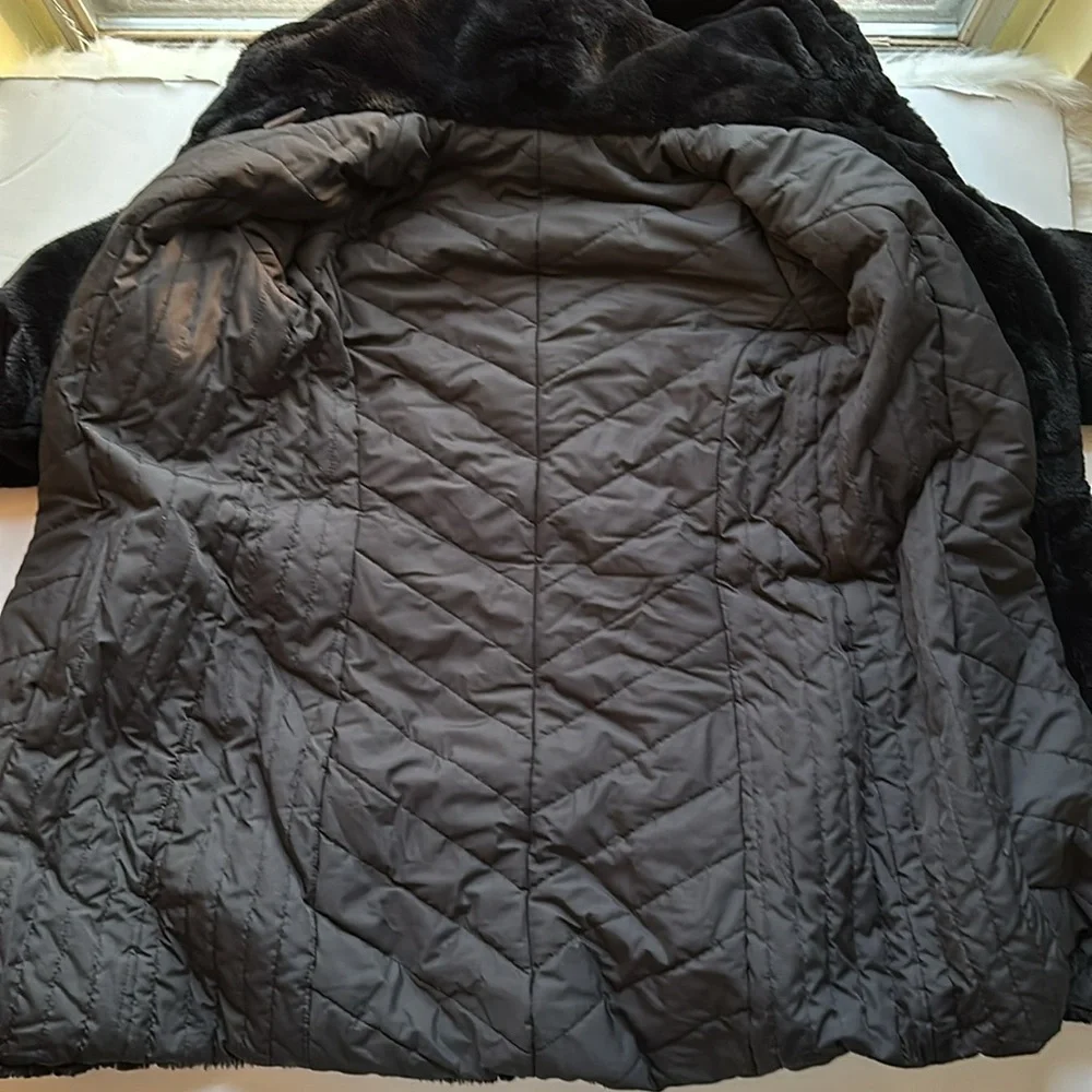 Luxurious Black Faux Fur Coat - Picture 11 of 17